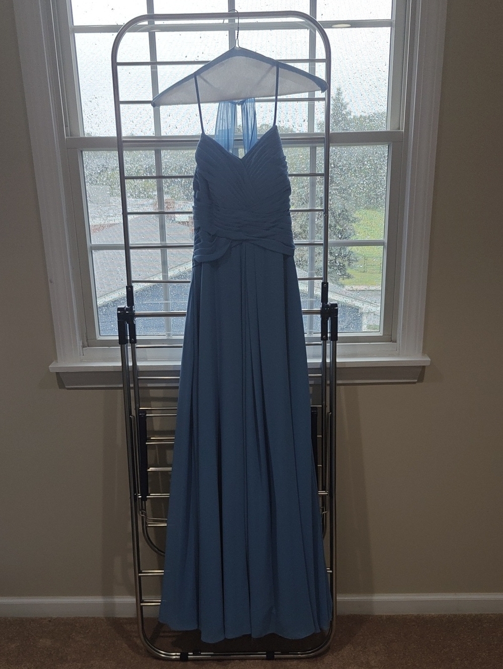 Azazie Steel Blue Cecila Dress
